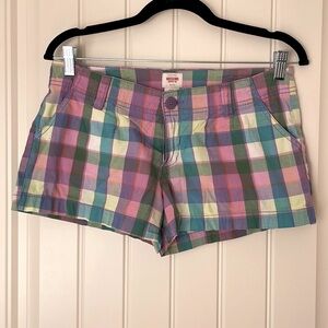 Purple Pink Plaid Women’s Shorts, Size 9, Mossimo Supply Co Target